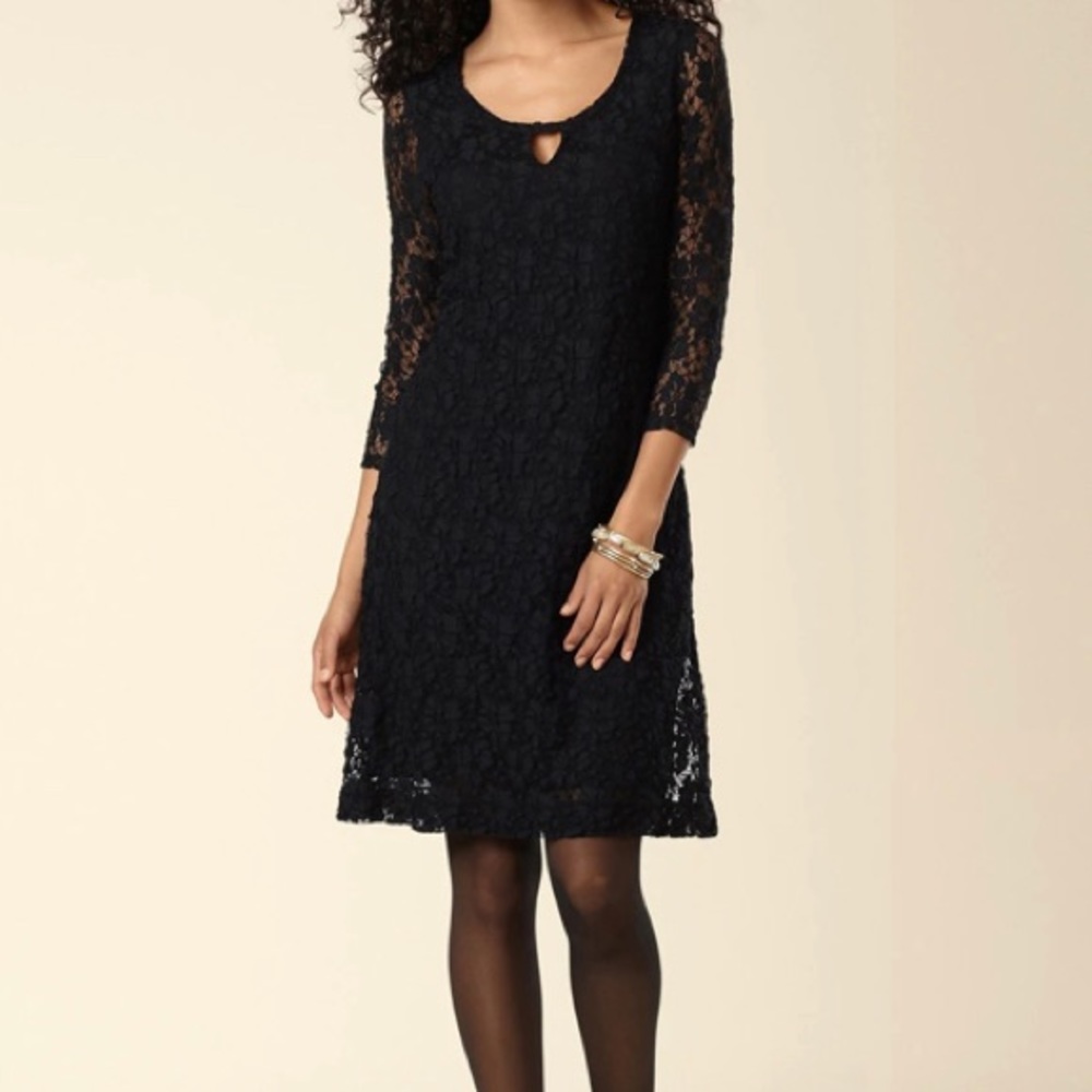 Soma black lace keyhole dress